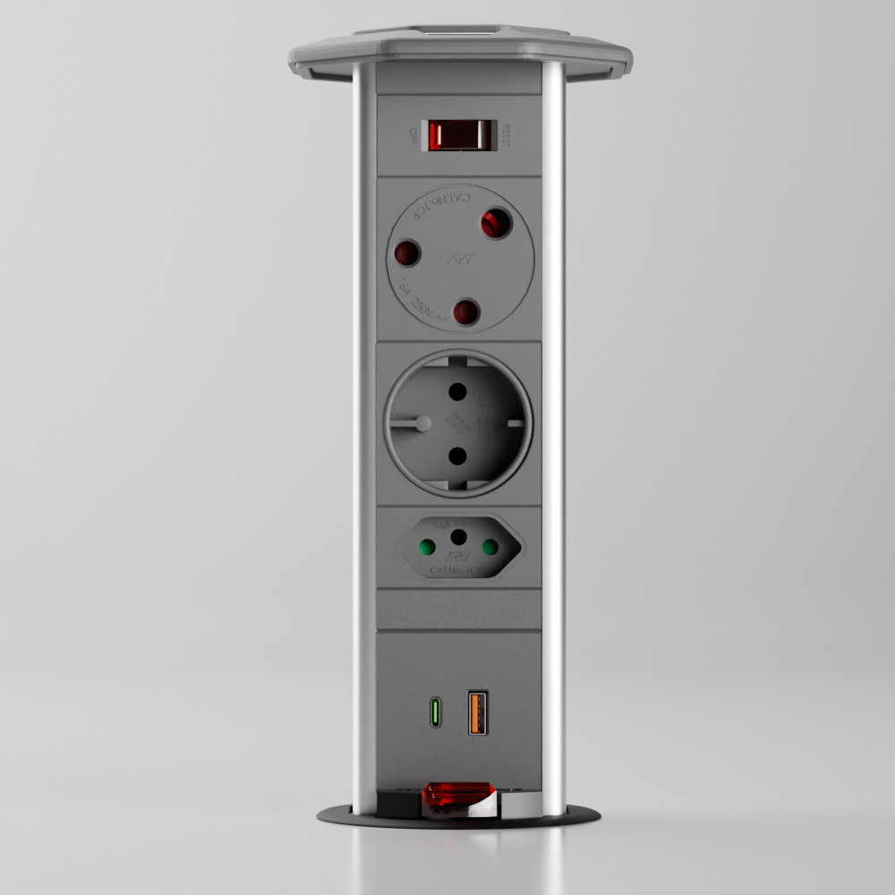 PD-5 Pop-Up Power Outlet South Africa – retractable desk power outlet